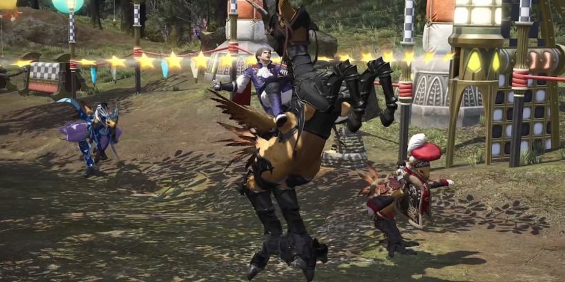 chocobo racers at the finish line