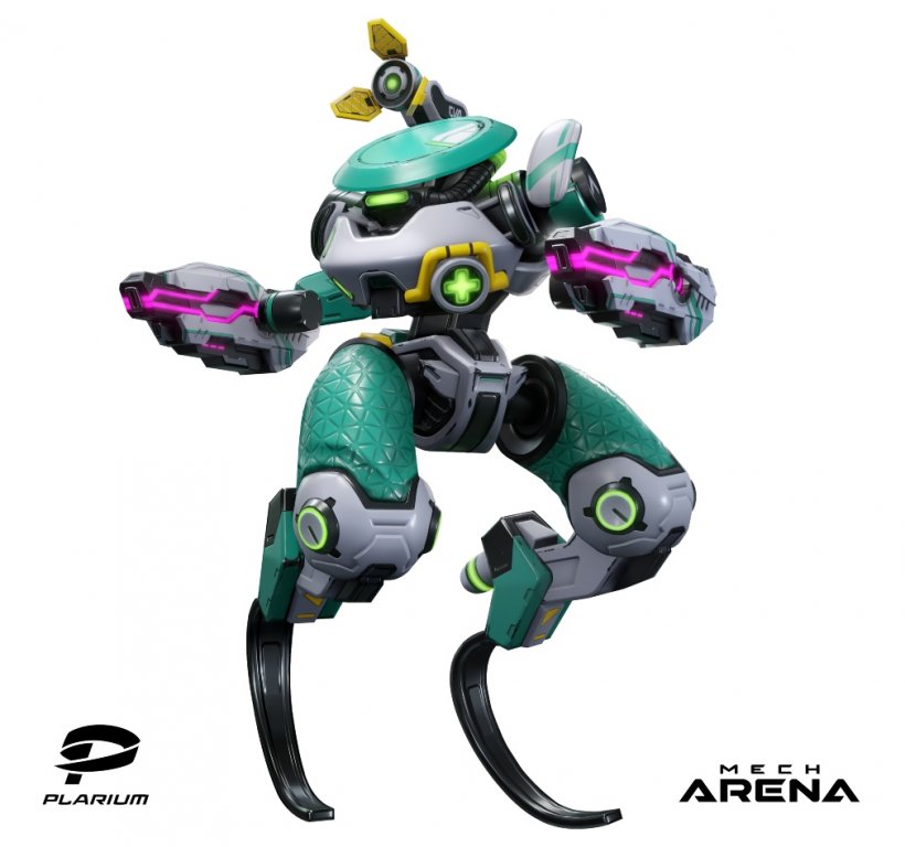 Salvor - a green-coloured mech with springy-looking legs